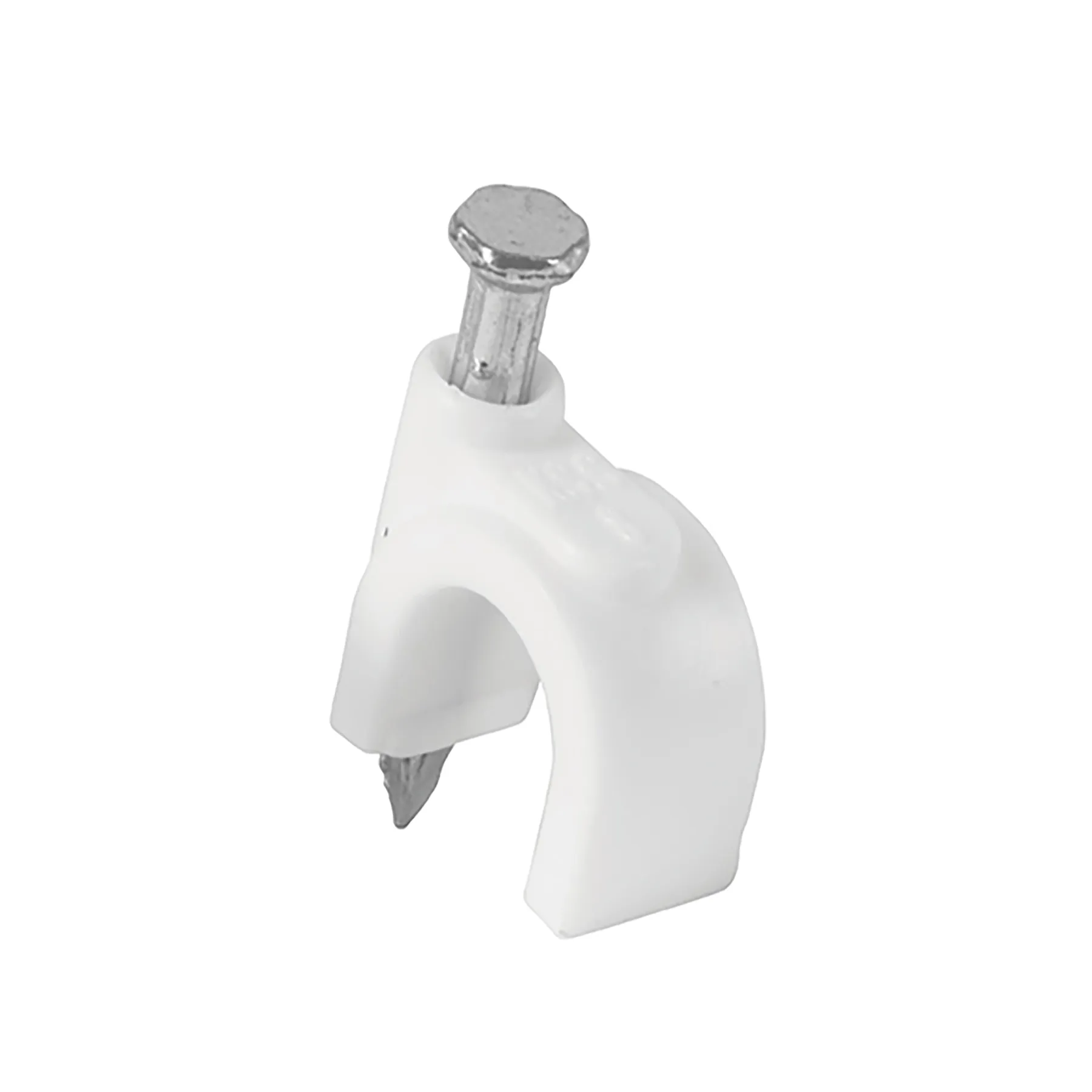 Grapas para cable Blanca Volteck 8 mm Redonda Por bolsa (20 pz)
