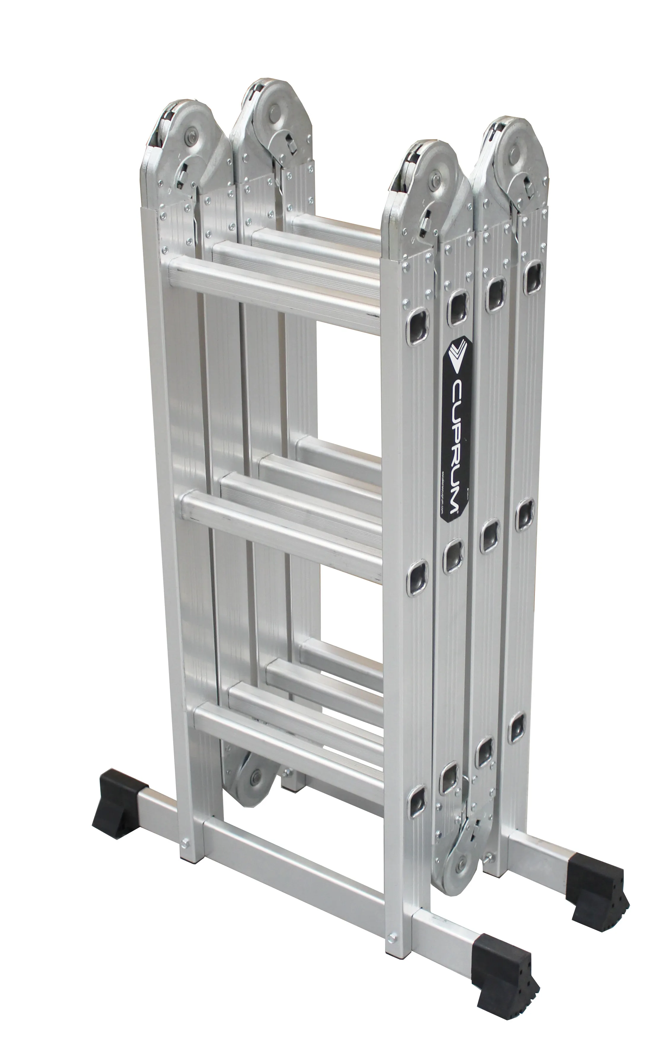 Escalera 3.28  m 150 kg (uso comercial) Cuprum Aluminio 13 peldaños Articulada (Multi-formas)