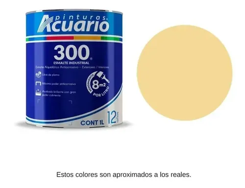 Pintura de esmalte Crema 1 L (1000 ml) Acuario 300