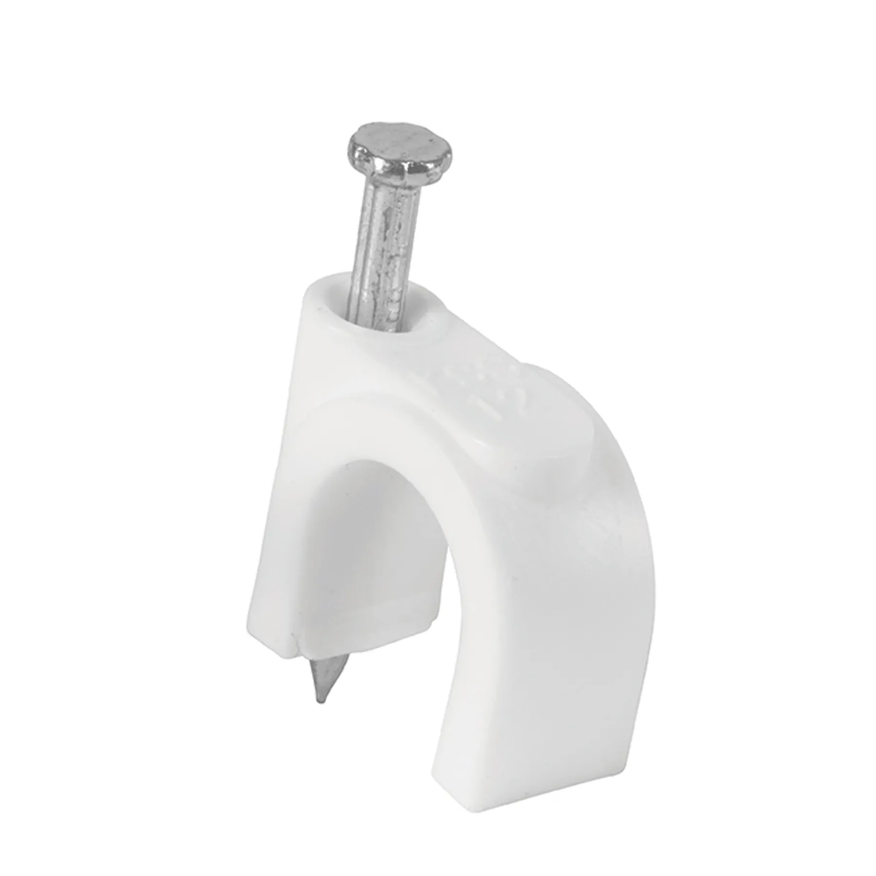 Grapas para cable Blanca Volteck 12 mm Redonda Por bolsa (20 pz)