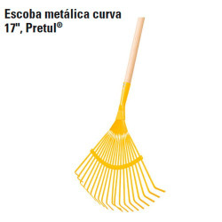 Escoba para jardin 17 " Curva Pretul Metalica 20 Dientes