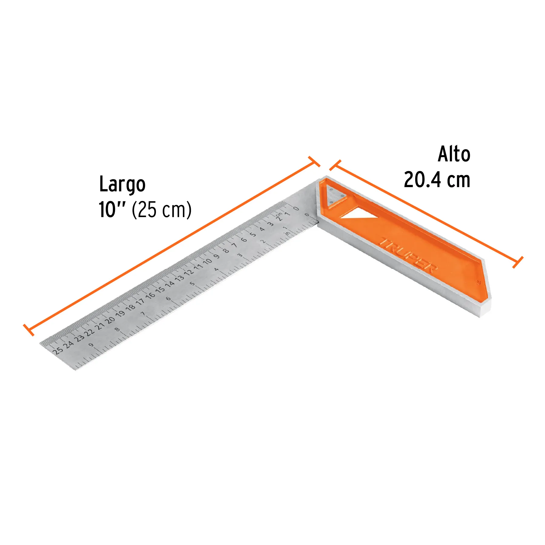 Escuadra 10 " (25 cm) Truper Mango de aluminio Para carpintero