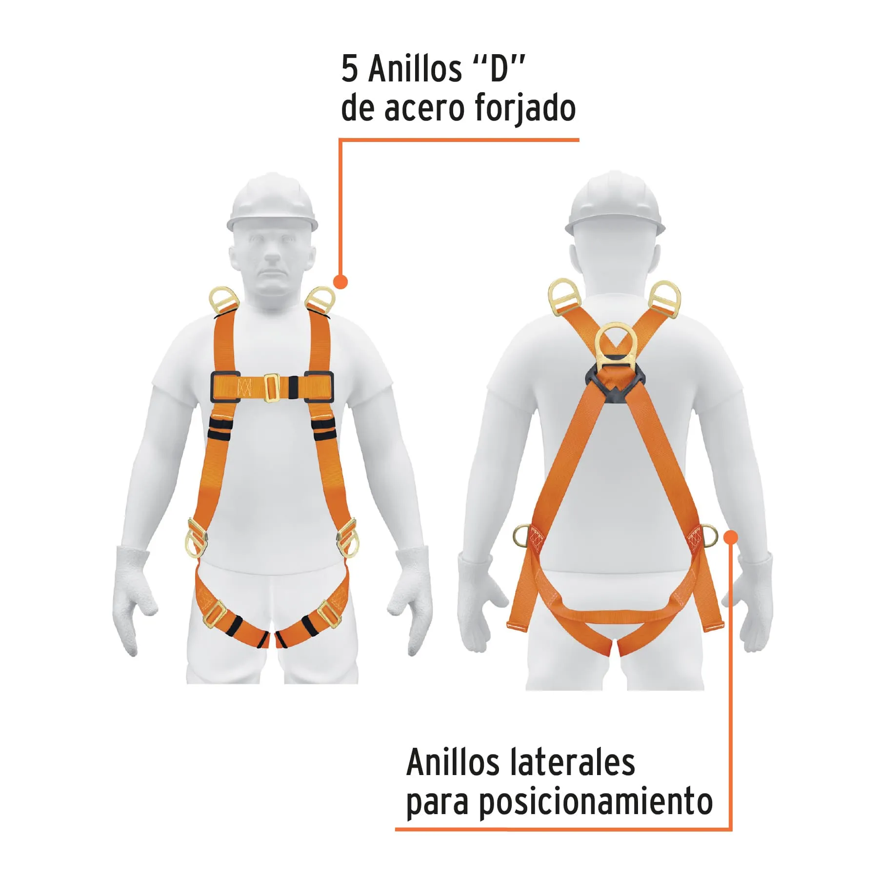 Arnés Truper 5 anillos De cuerpo completo D