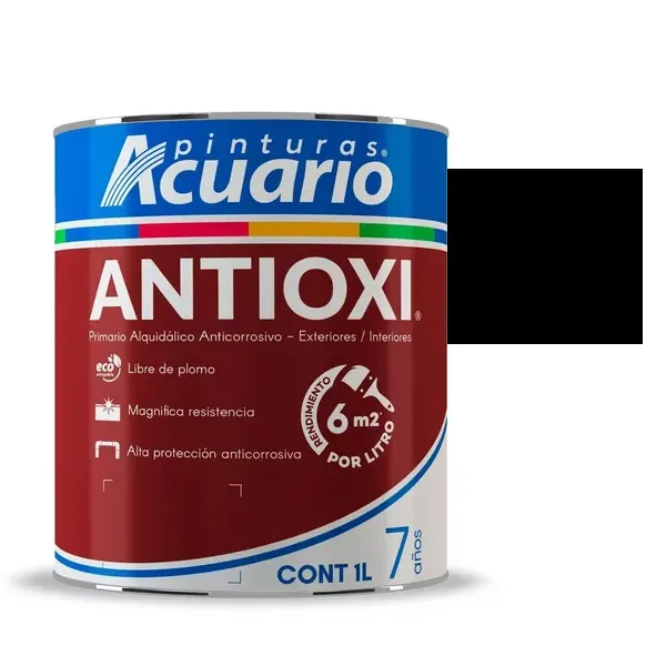 Pintura anticorrosiva Negro 1 L (1000 ml) Acuario ANTIOXI
