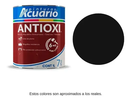 Pintura anticorrosiva Negro 1 L (1000 ml) Acuario ANTIOXI