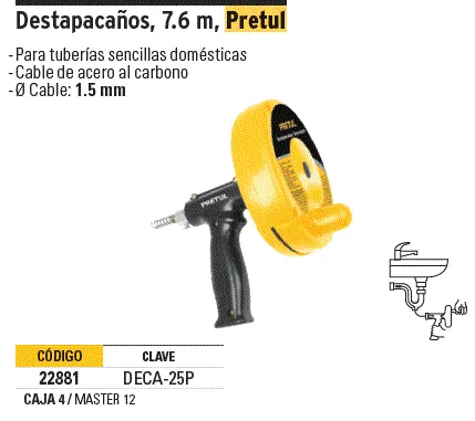 Destapacaños 7.6 m Pretul