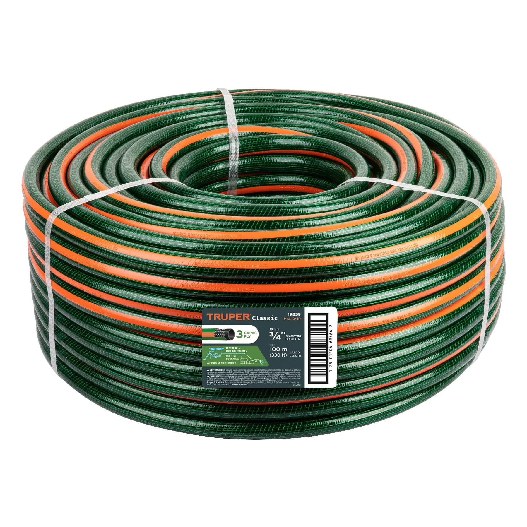 Manguera para jardín Verde Truper 3/4 " Por rollo