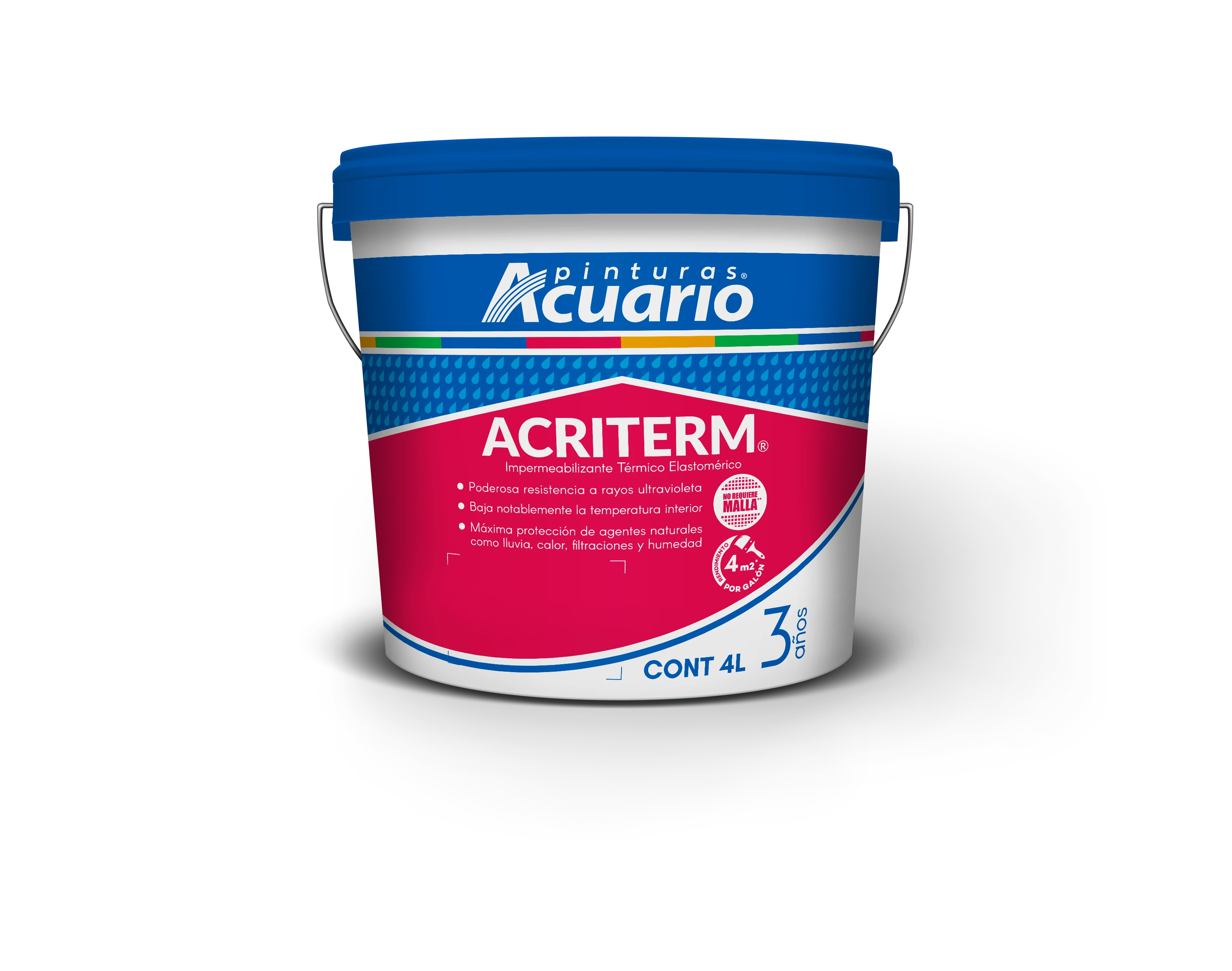 Impermeabilizante Blanco 4 L 3 Años Acuario Acriterm
