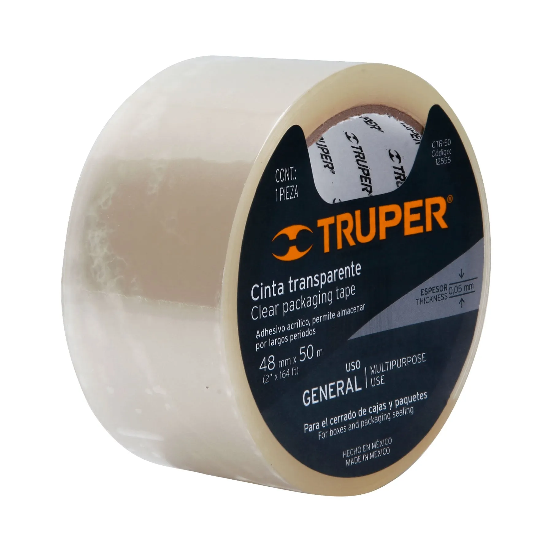 Cinta de empaque Transparente 50 m Truper