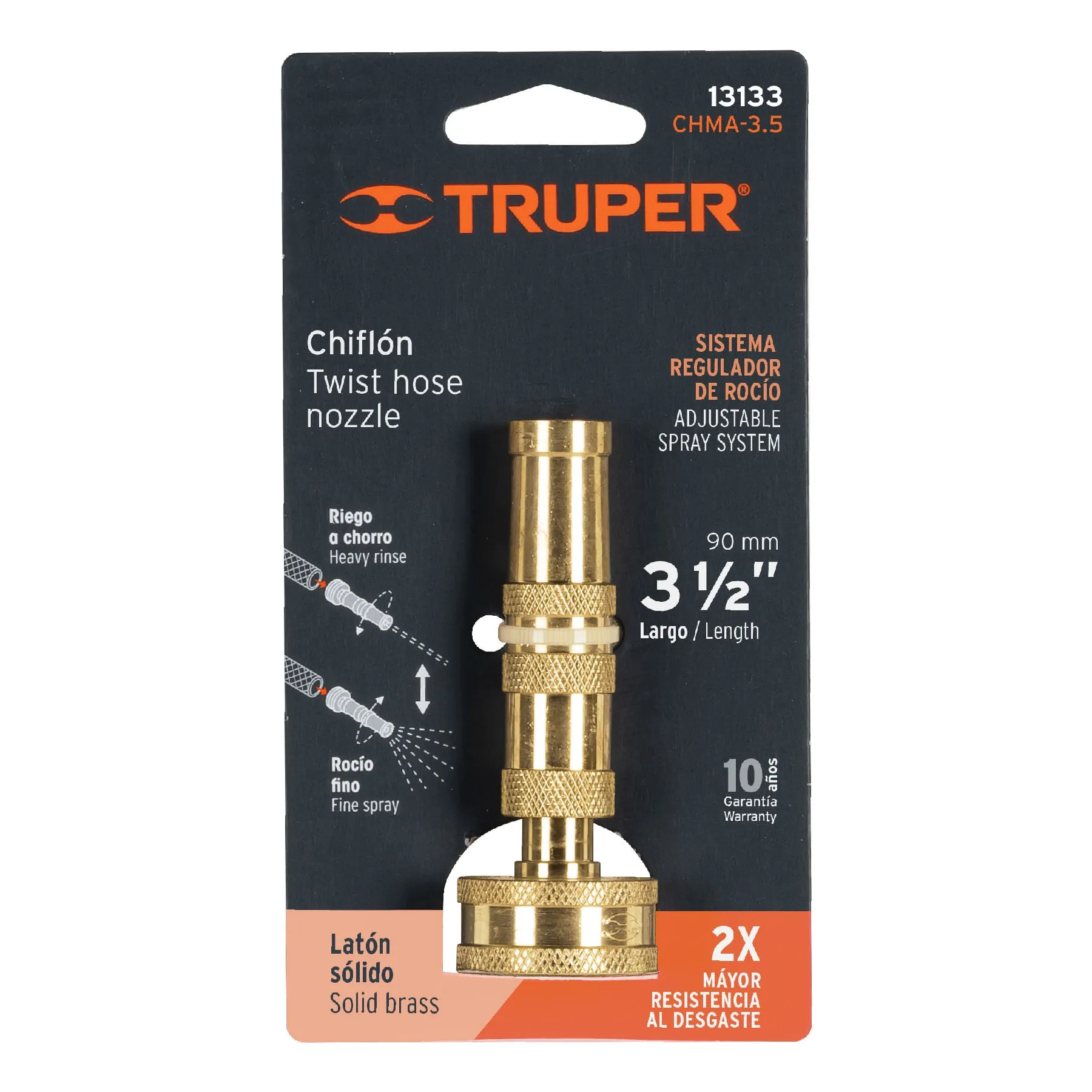 Chiflon para manguera 3 1/2" Truper De laton maquinado
