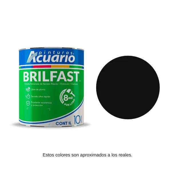 Pintura de esmalte Negro 1 L (1000 ml) Acuario Brilfast