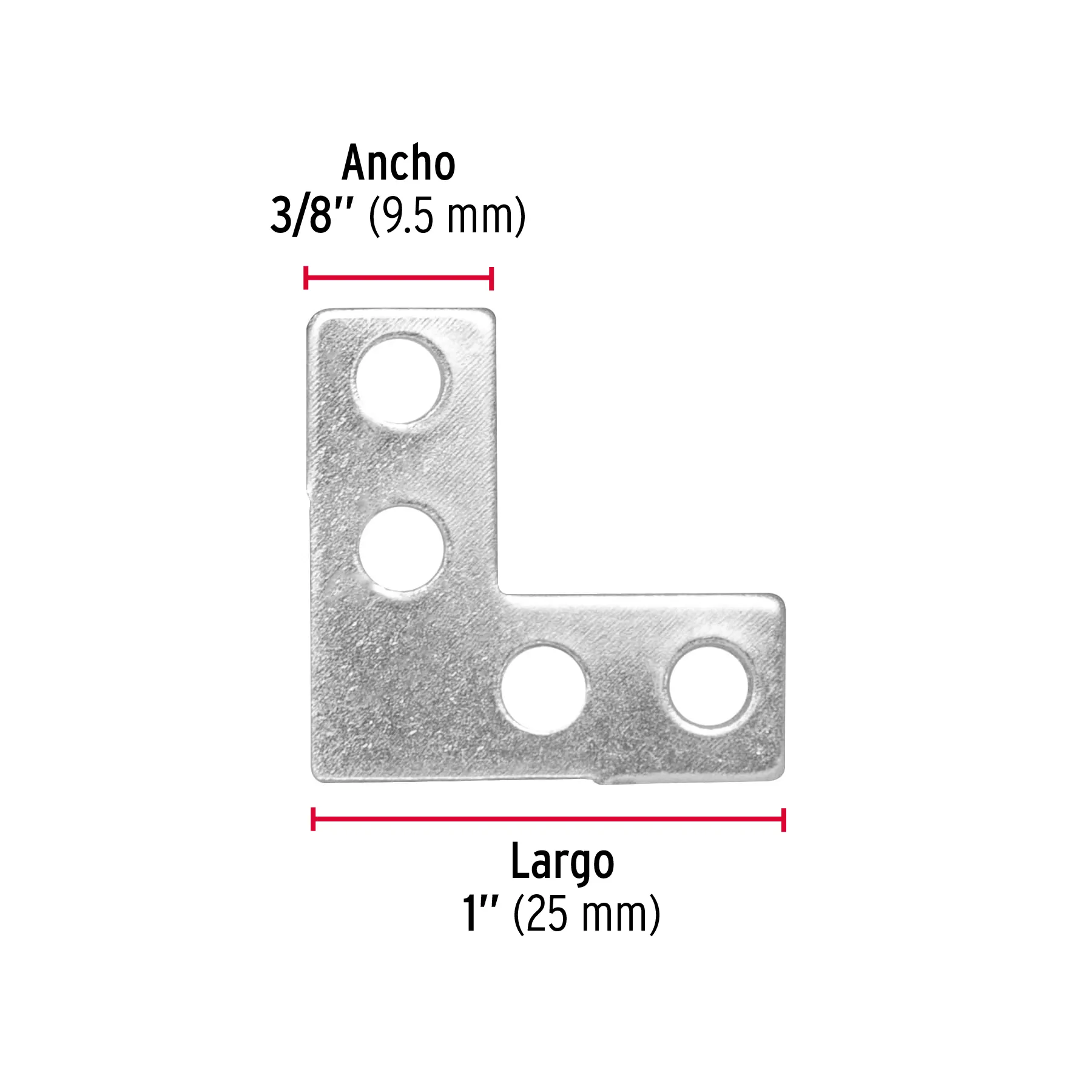 Escuadra cantonera Fiero 1 " Bolsa (24 pz)