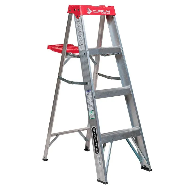 Escalera 1.22 m 150 kg (uso comercial) Cuprum Aluminio 3 peldaños Tijera