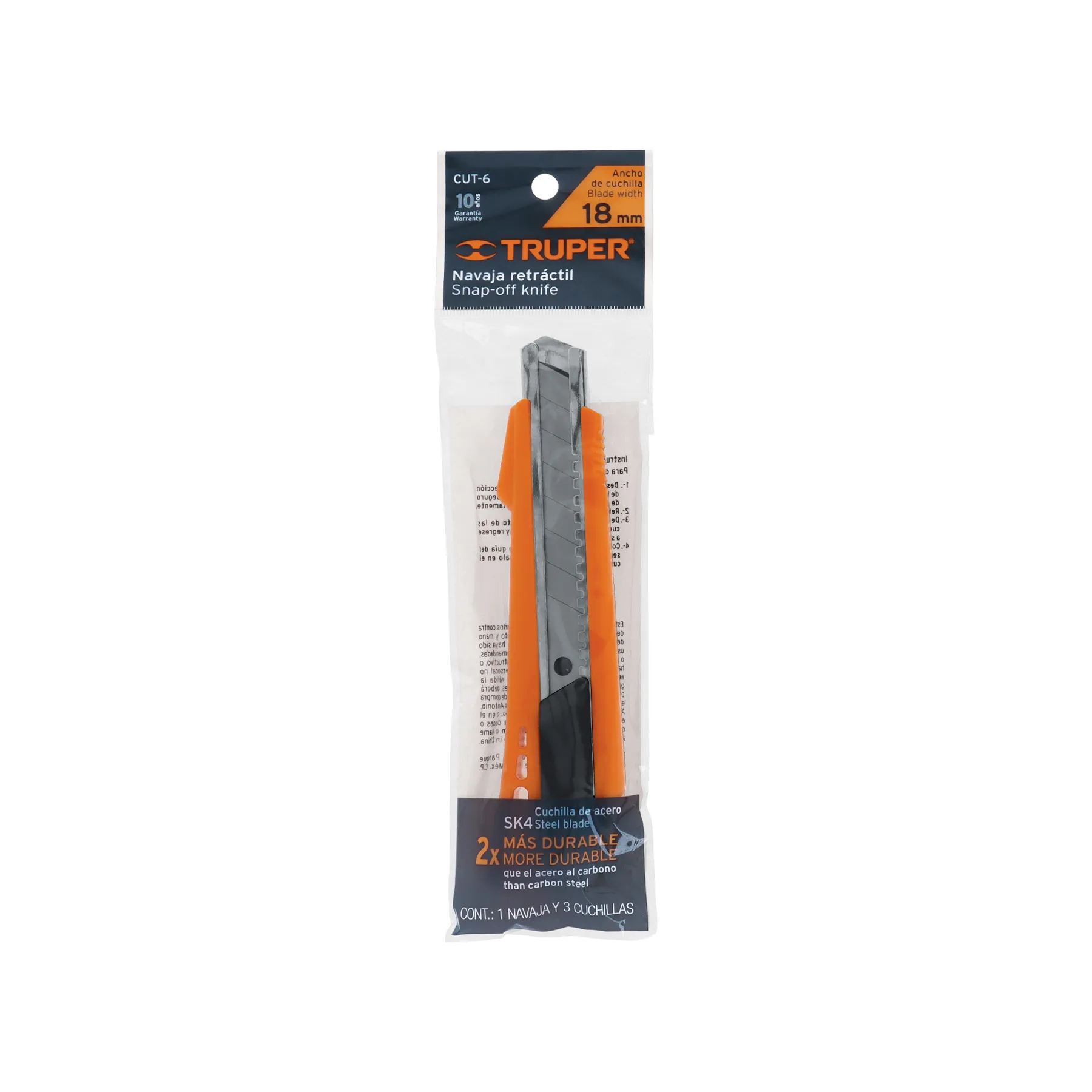 Cutter 18 mm Truper Con alma metalica
