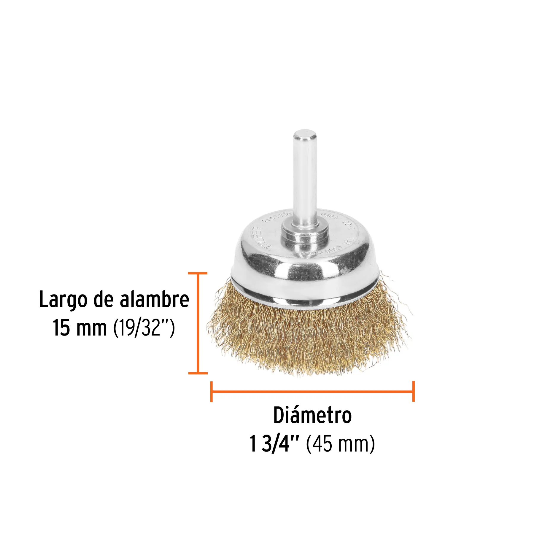 Carda de copa para taladro 1-3/4 " Truper