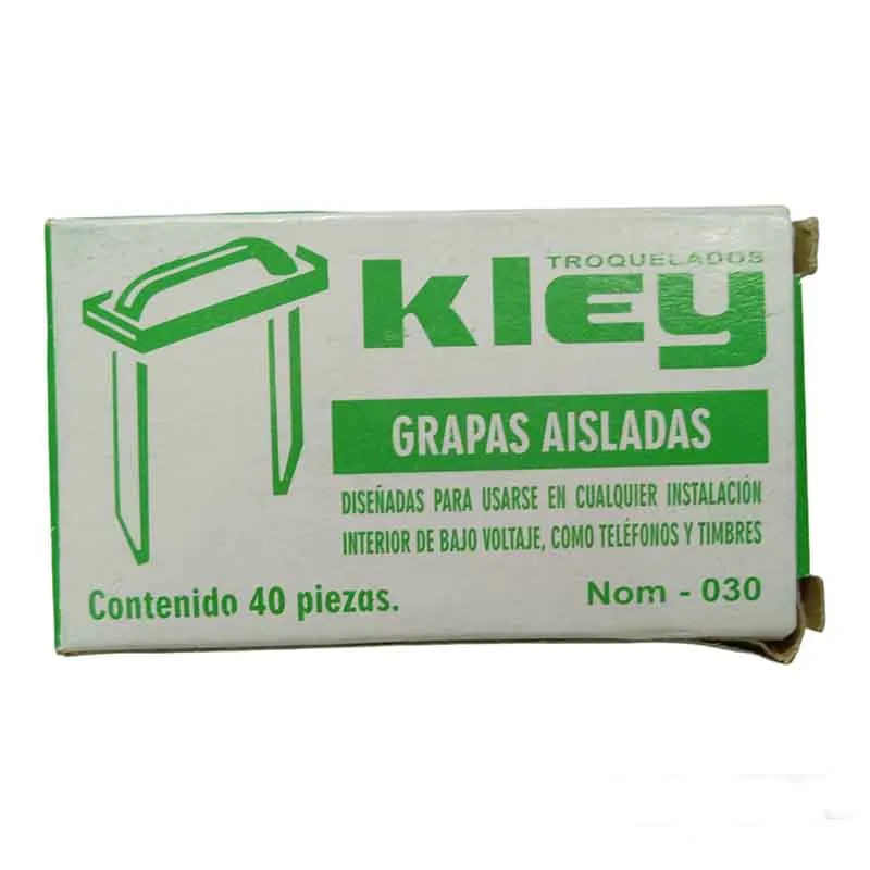 Grapas aisladas 10 mm Kley Caja (40 pz)