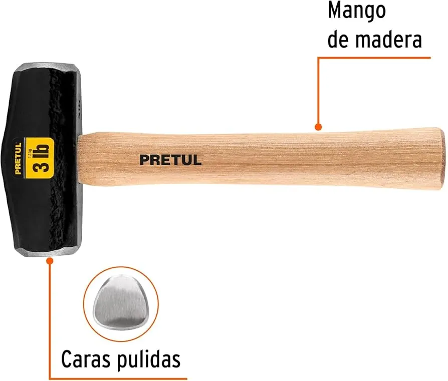 Marro  Tipo nevada Mango de madera Pretul 3 lb