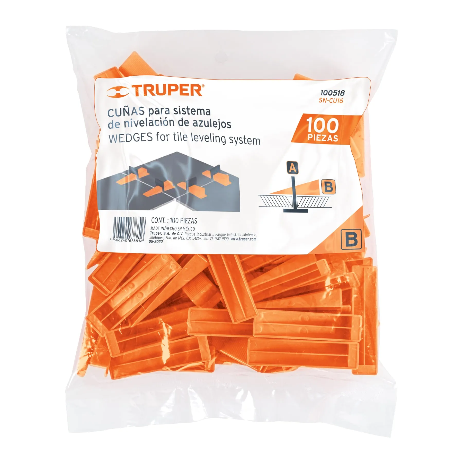 Cuñas para nivelación de azulejo Truper Bolsa (100 pz)