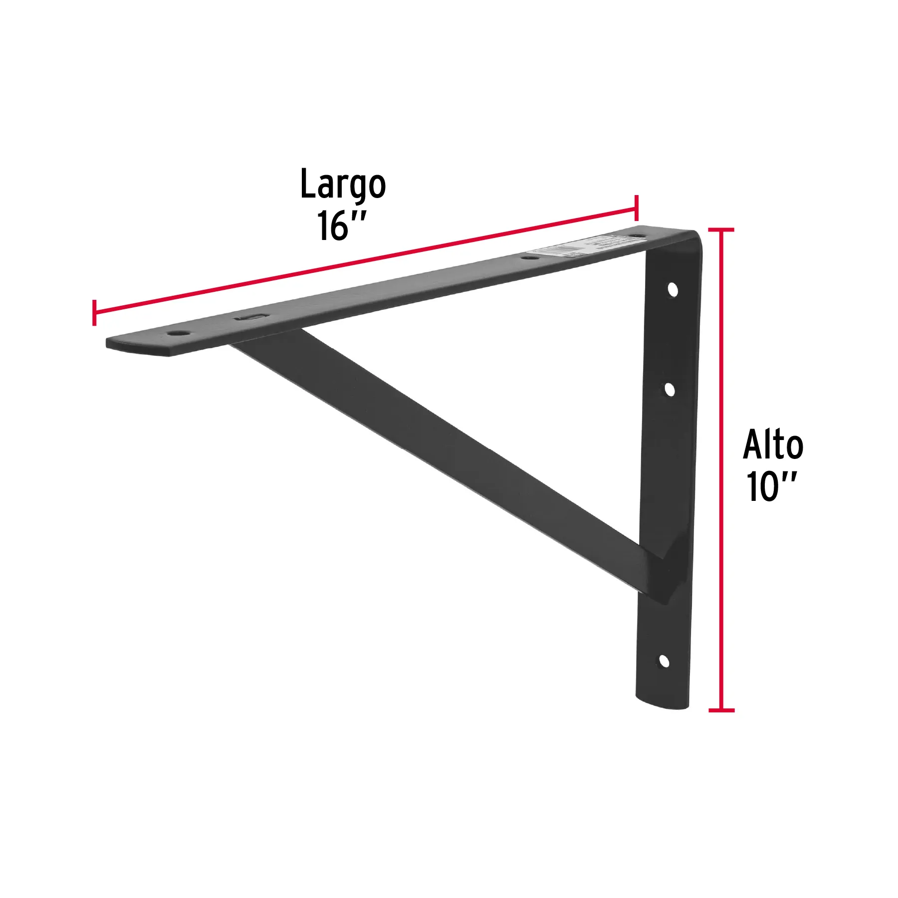 Mensula 10 " (25 cm) 360 kg Negra 16 " (40 cm) Fiero Reforzada