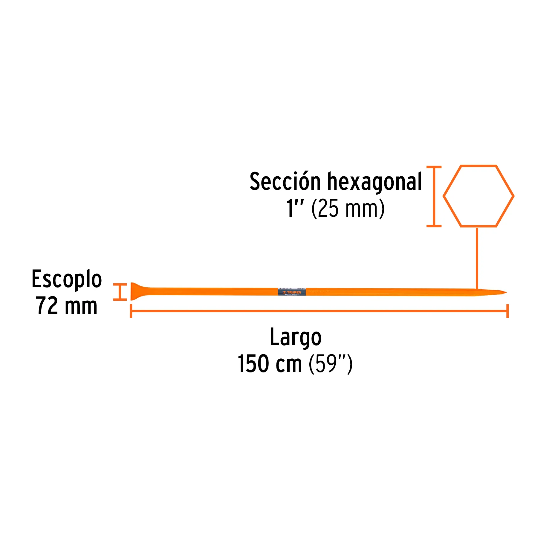 Barreta de punta 1.50 m Truper