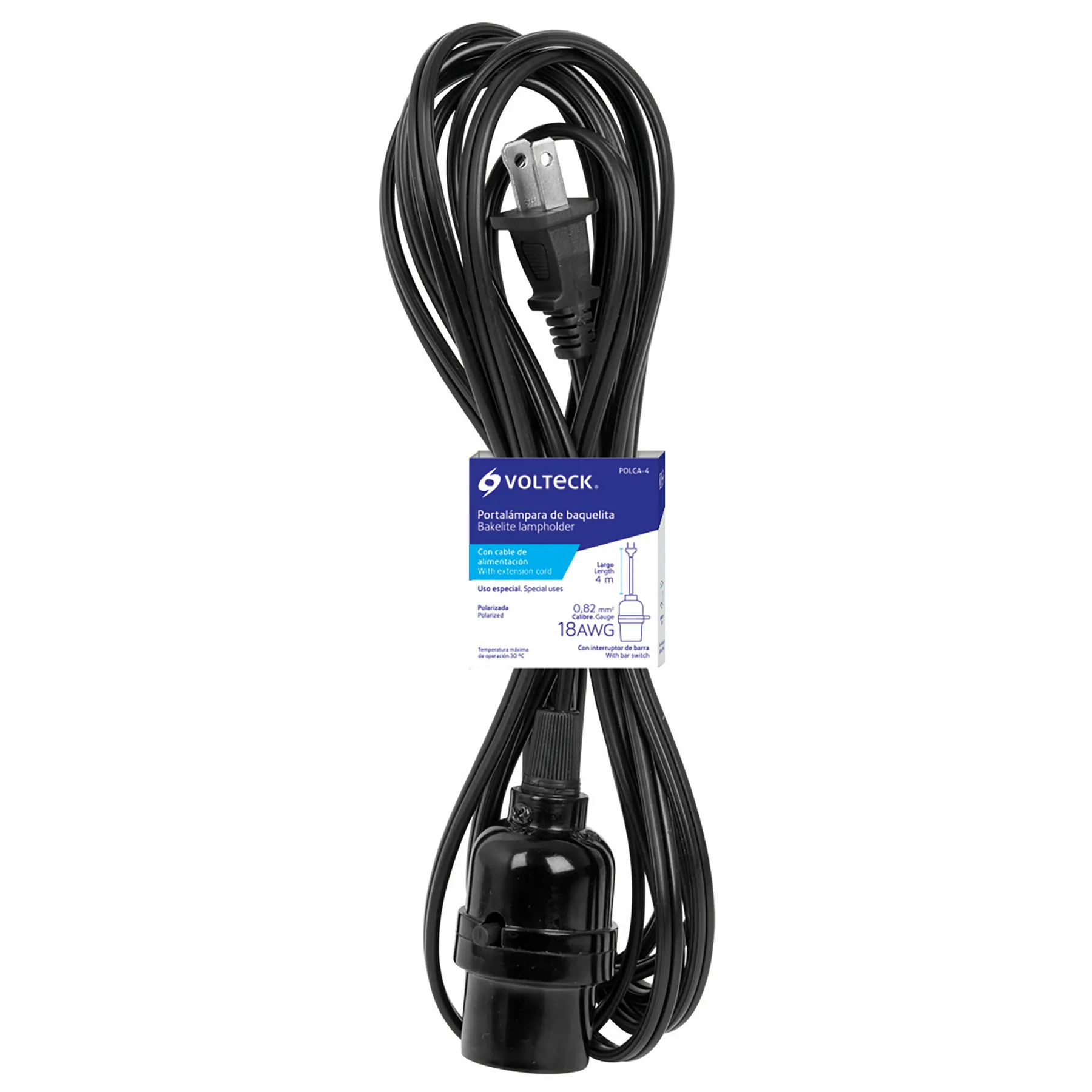 Portalampara de baquelita 4 m Volteck Con cable