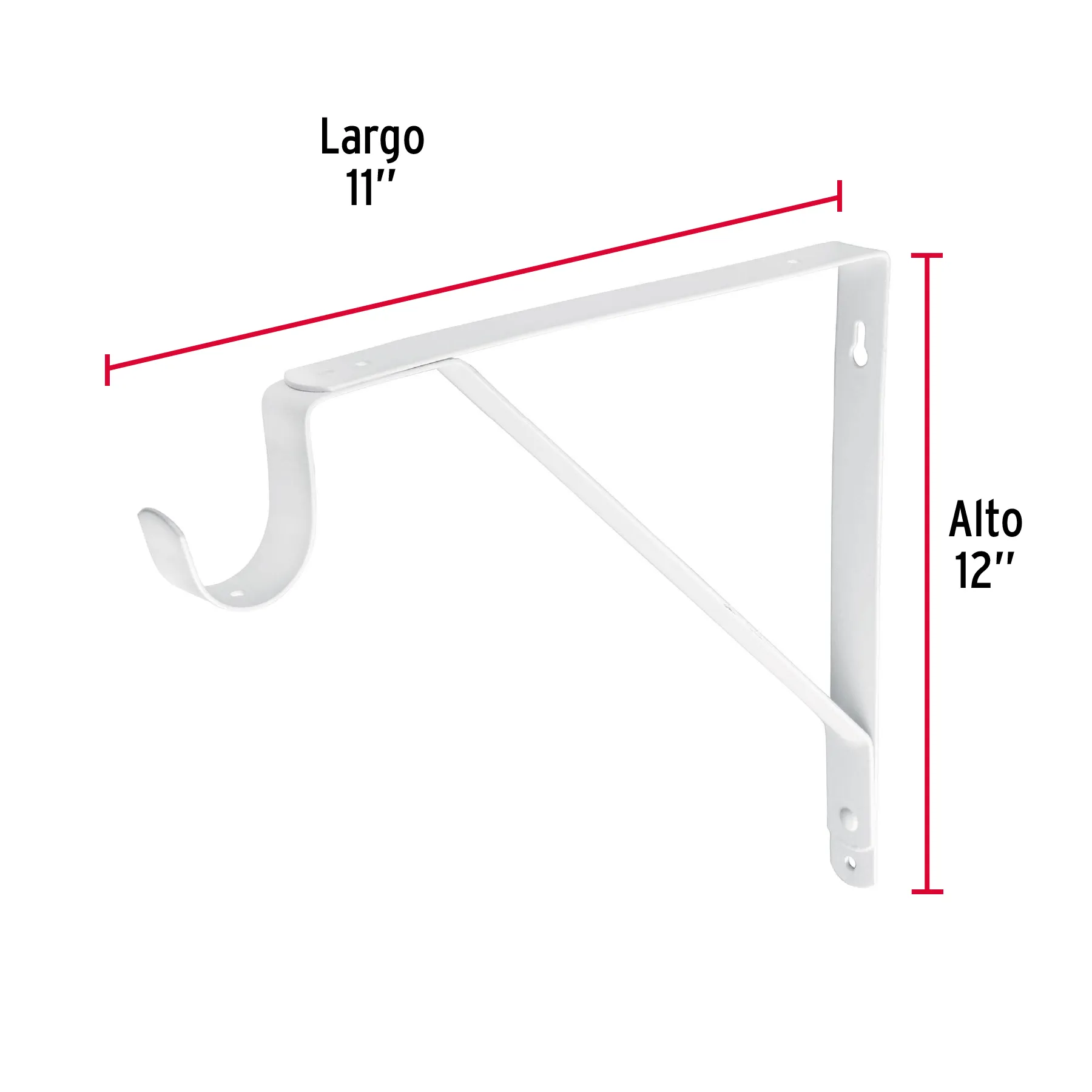 Mensula 11 " (27.5 cm) 60 kg Blanca 12 " (30 cm) Fiero Con gancho
