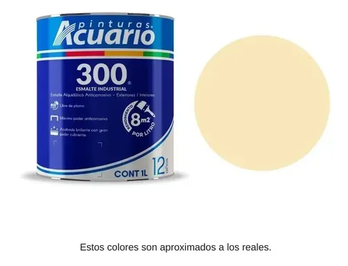 Pintura de esmalte Marfil 1 L (1000 ml) Acuario 300