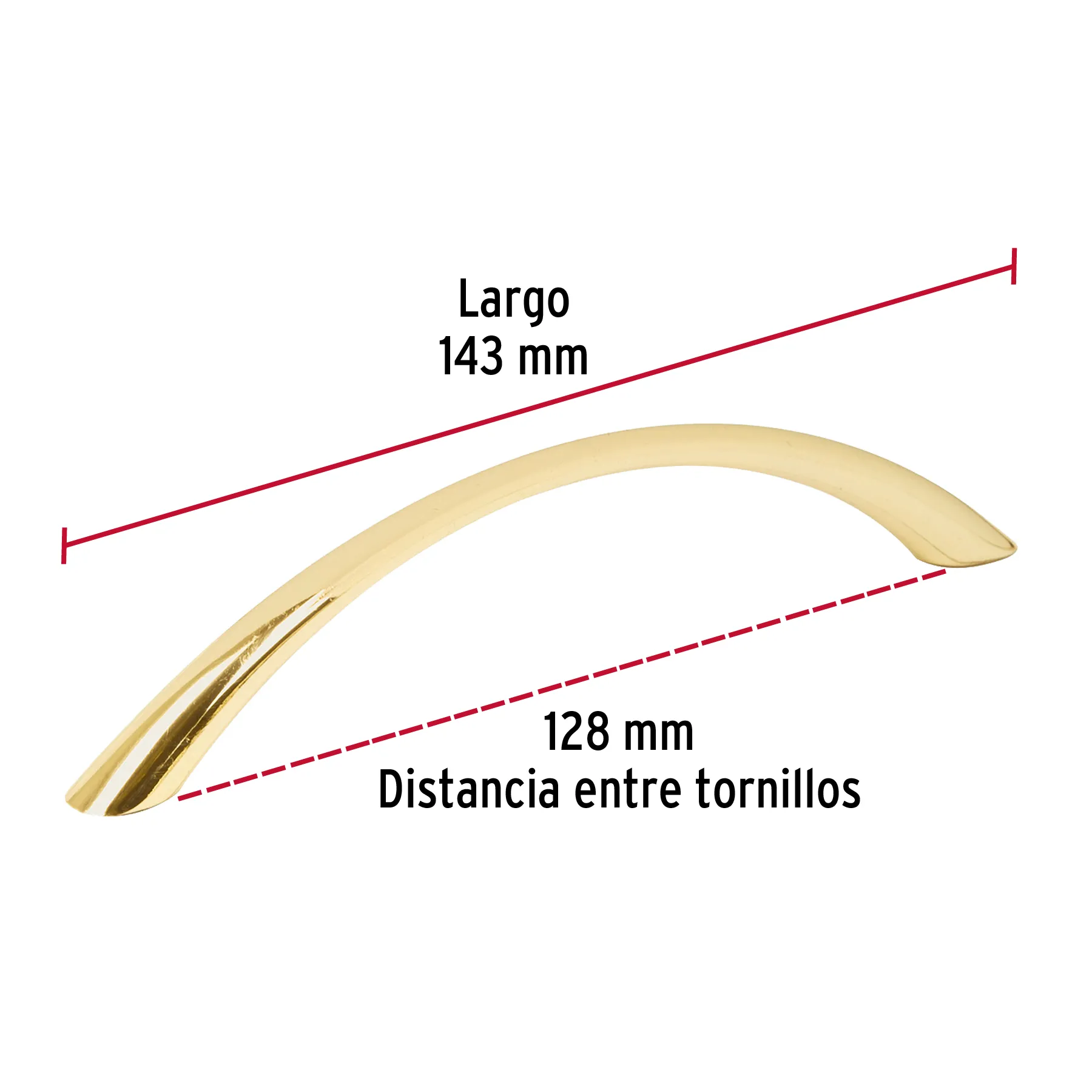 Jaladera metalica para puerta Latón Hermex