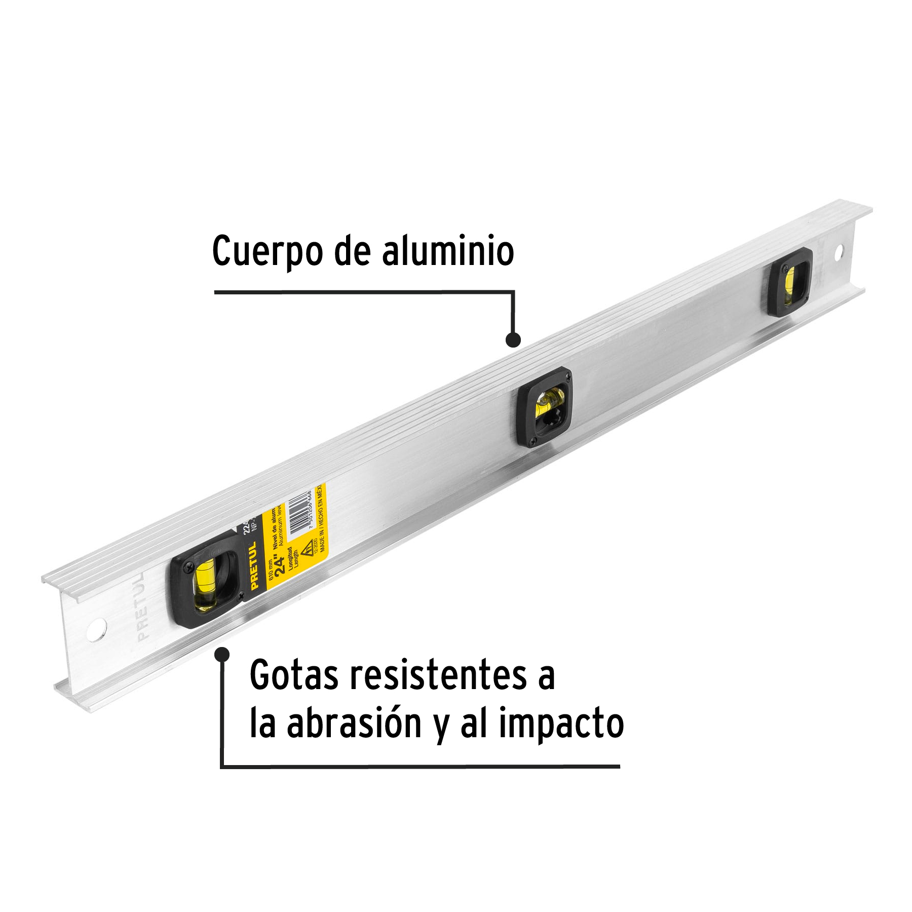 Nivel  24 " (60 cm) Pretul Cuerpo de aluminio