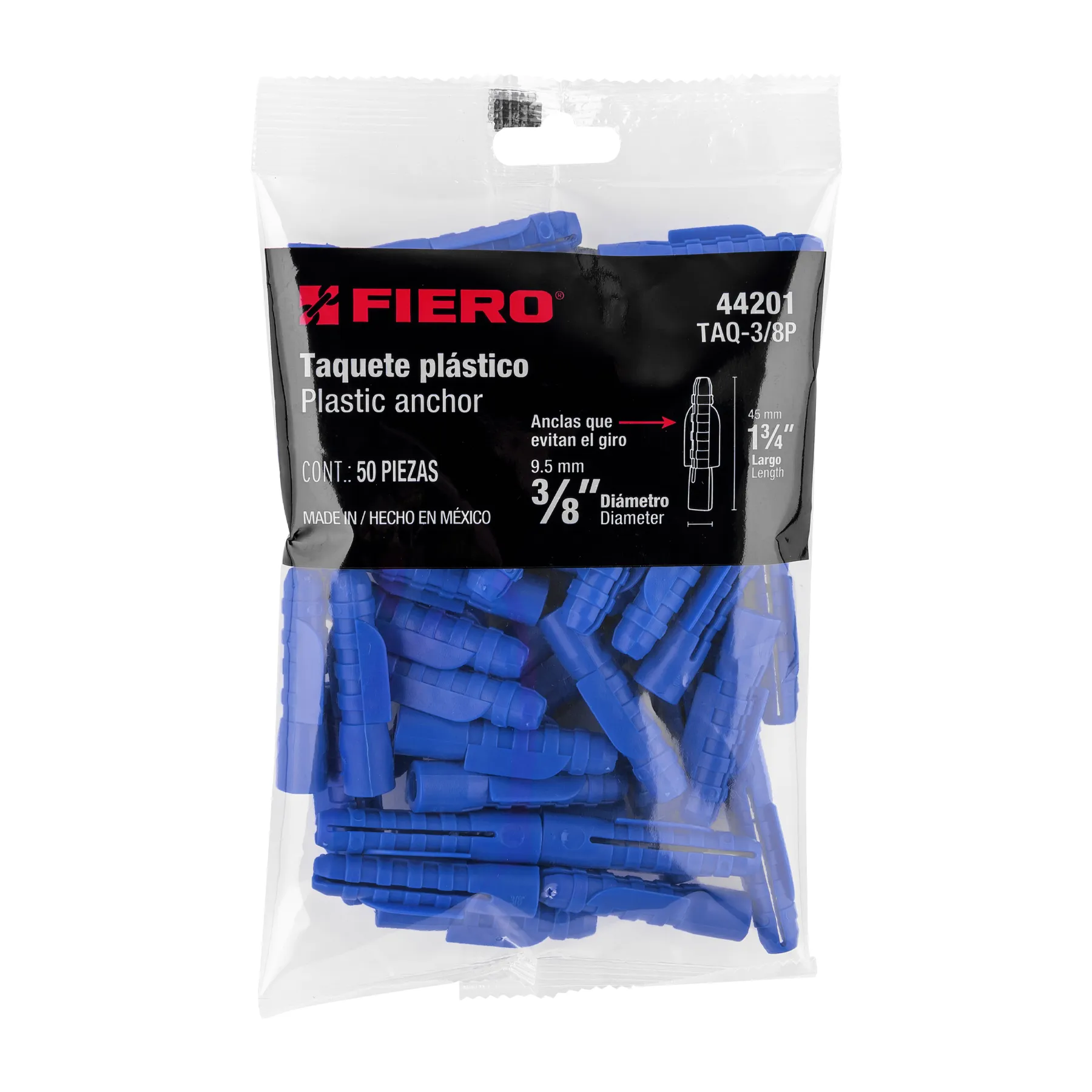 Taquete de plastico