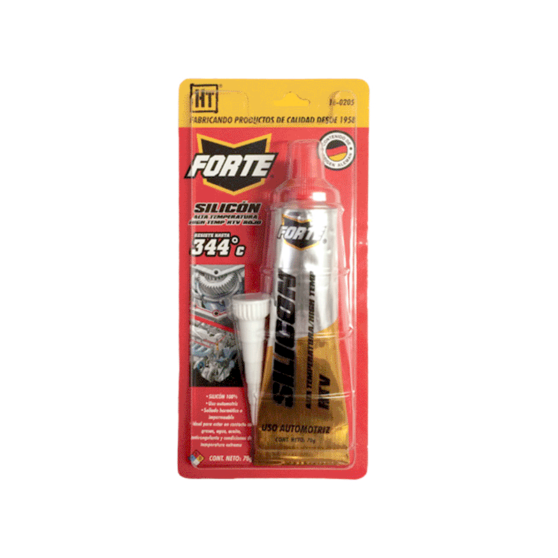 Silicón (Sellador) Rojo Forte Hecort Tubo (125 ml) Alta temperatura
