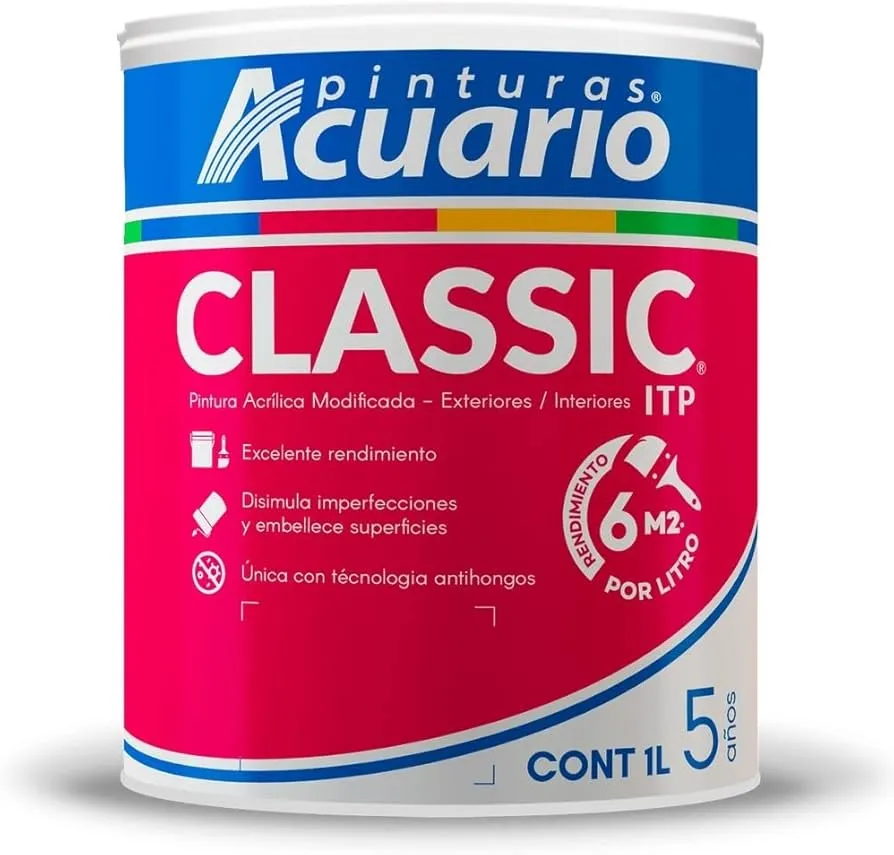 Pintura vinilica Blanco Acuario classic ITP Litro (1 L)