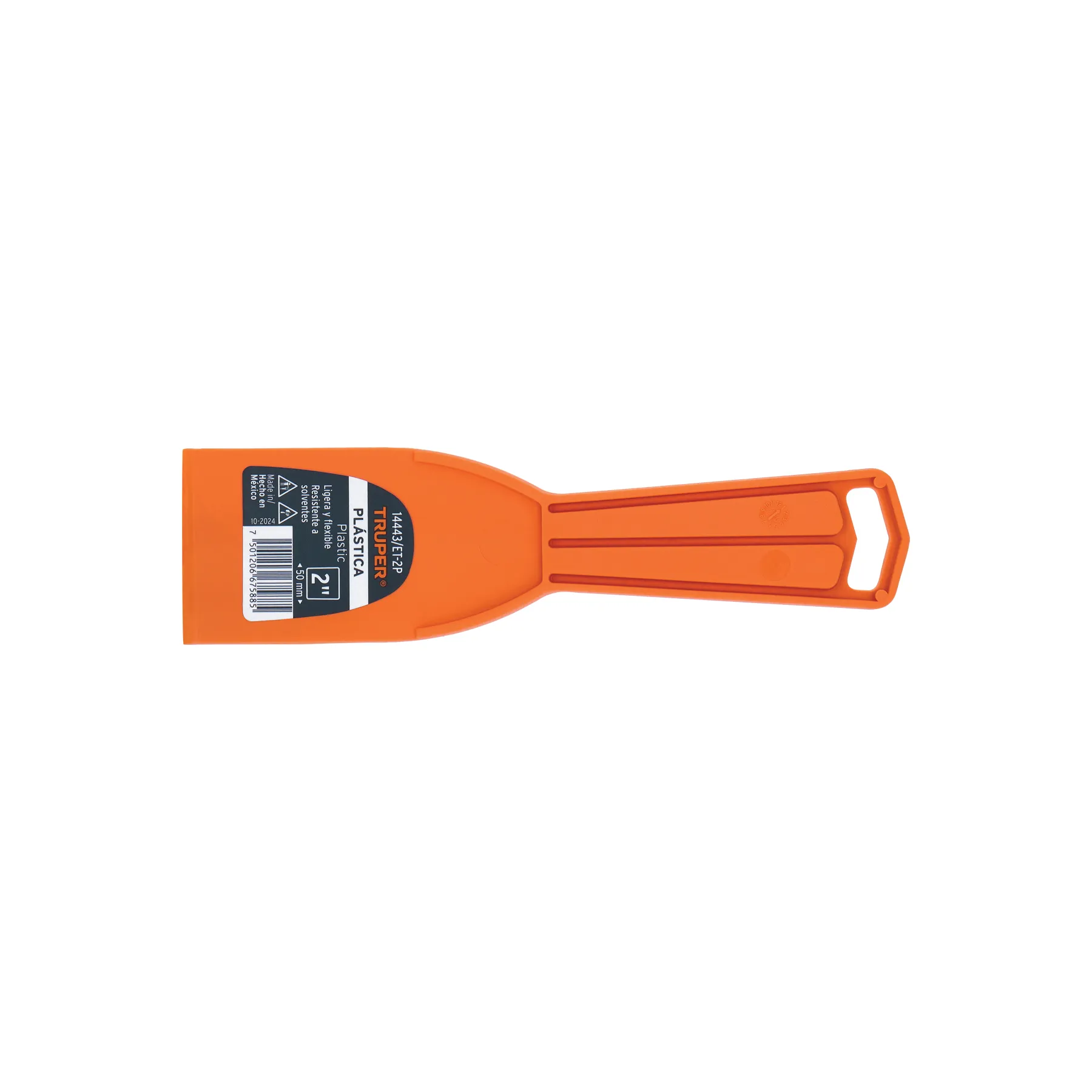 Espatula 2 " Corte recto Truper Hoja plastica Mango plastico Flexible