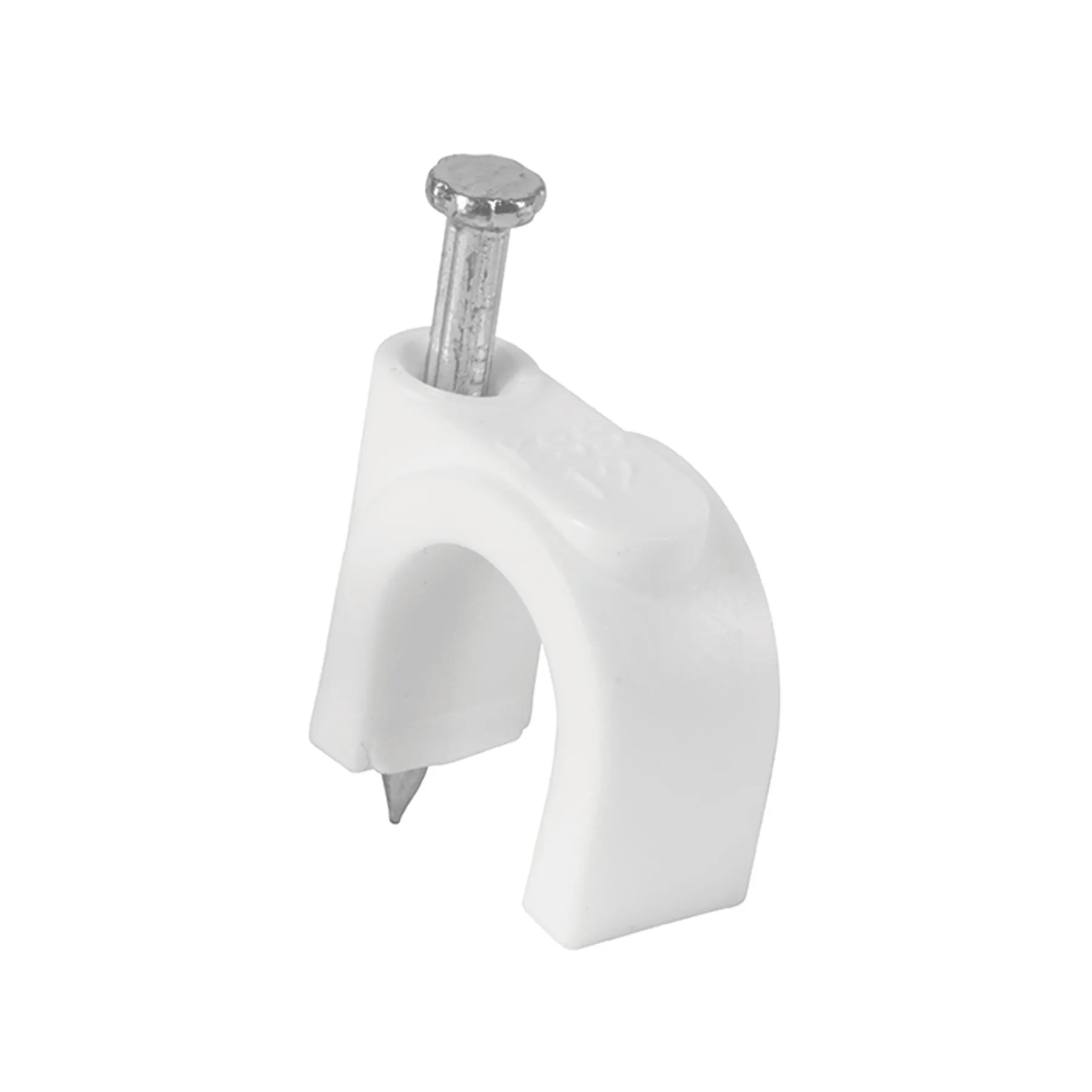 Grapas para cable Blanca Volteck 10 mm Redonda Por bolsa (20 pz)