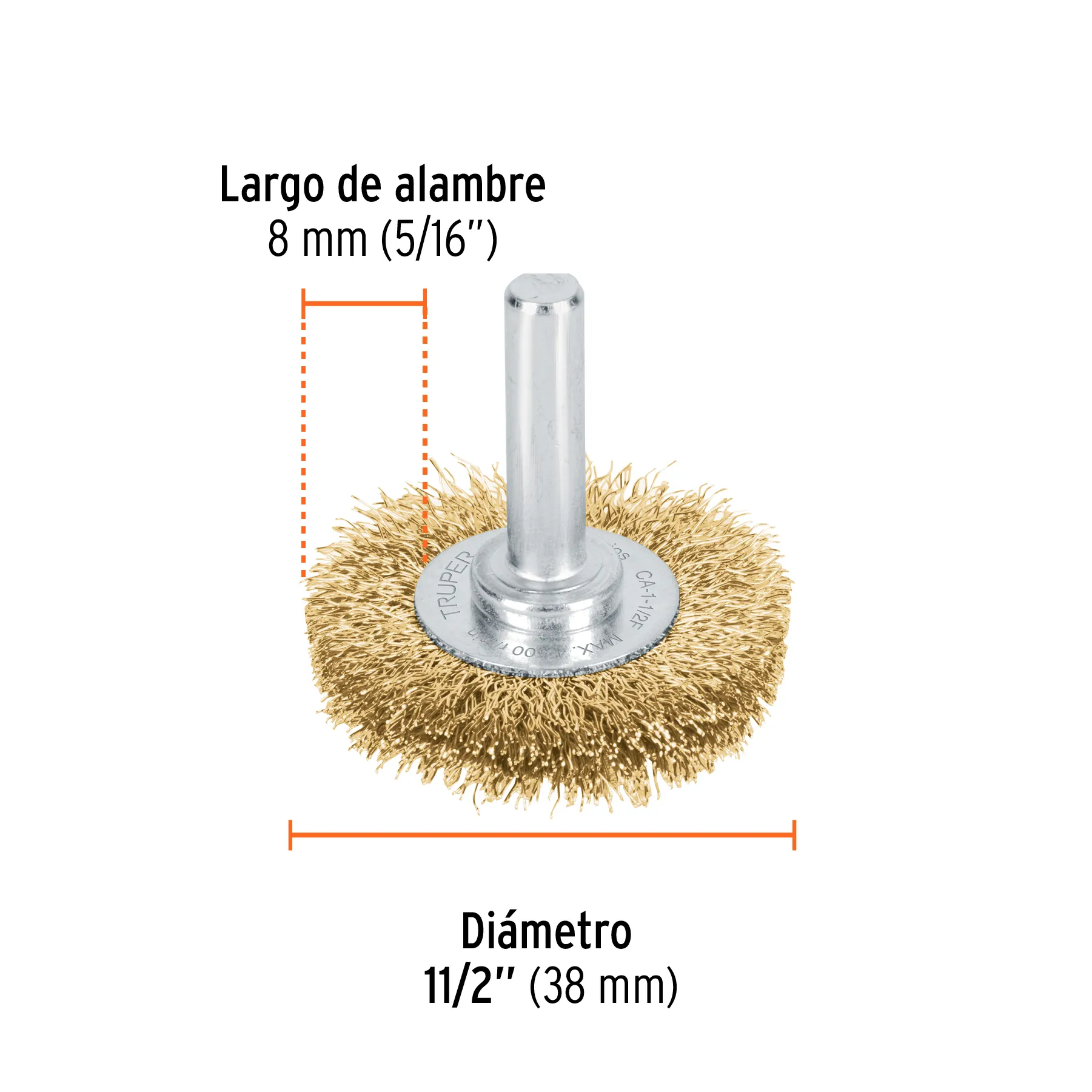Carda circular para taladro Fino 1-1/2 " Truper