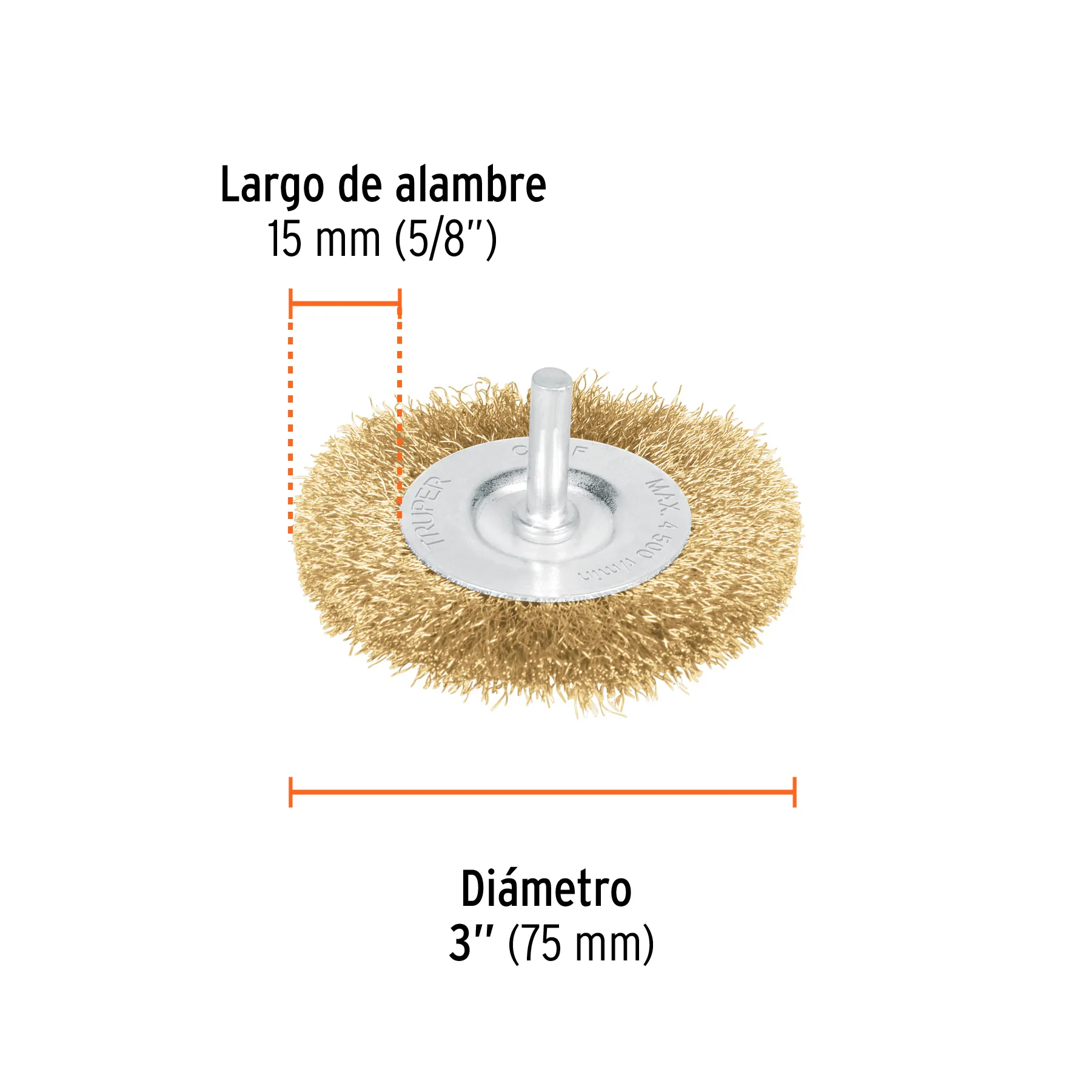 Carda circular para taladro Fino 3 " Truper