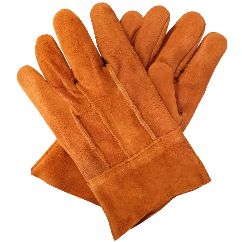 Guantes De Carnaza Unitalla Naranja corto