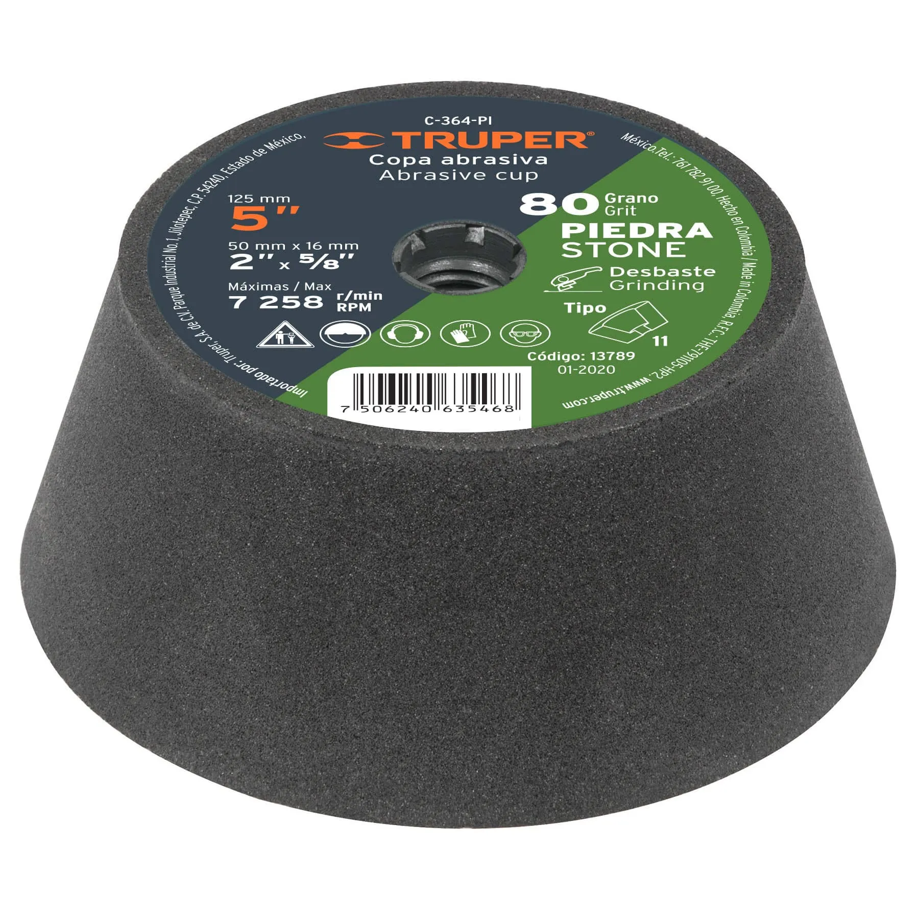 Copa para desbaste de piedra 5 " 80 Truper