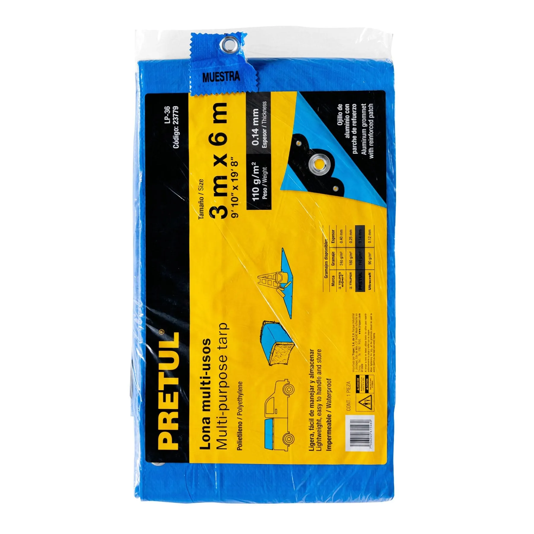 Lona 3 m Azul 6 m Pretul