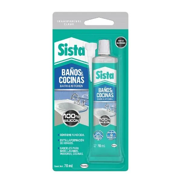 Silicón (Sellador) Blanco Sista Tubo ( 70 ml ) Baños y cocinas Acético