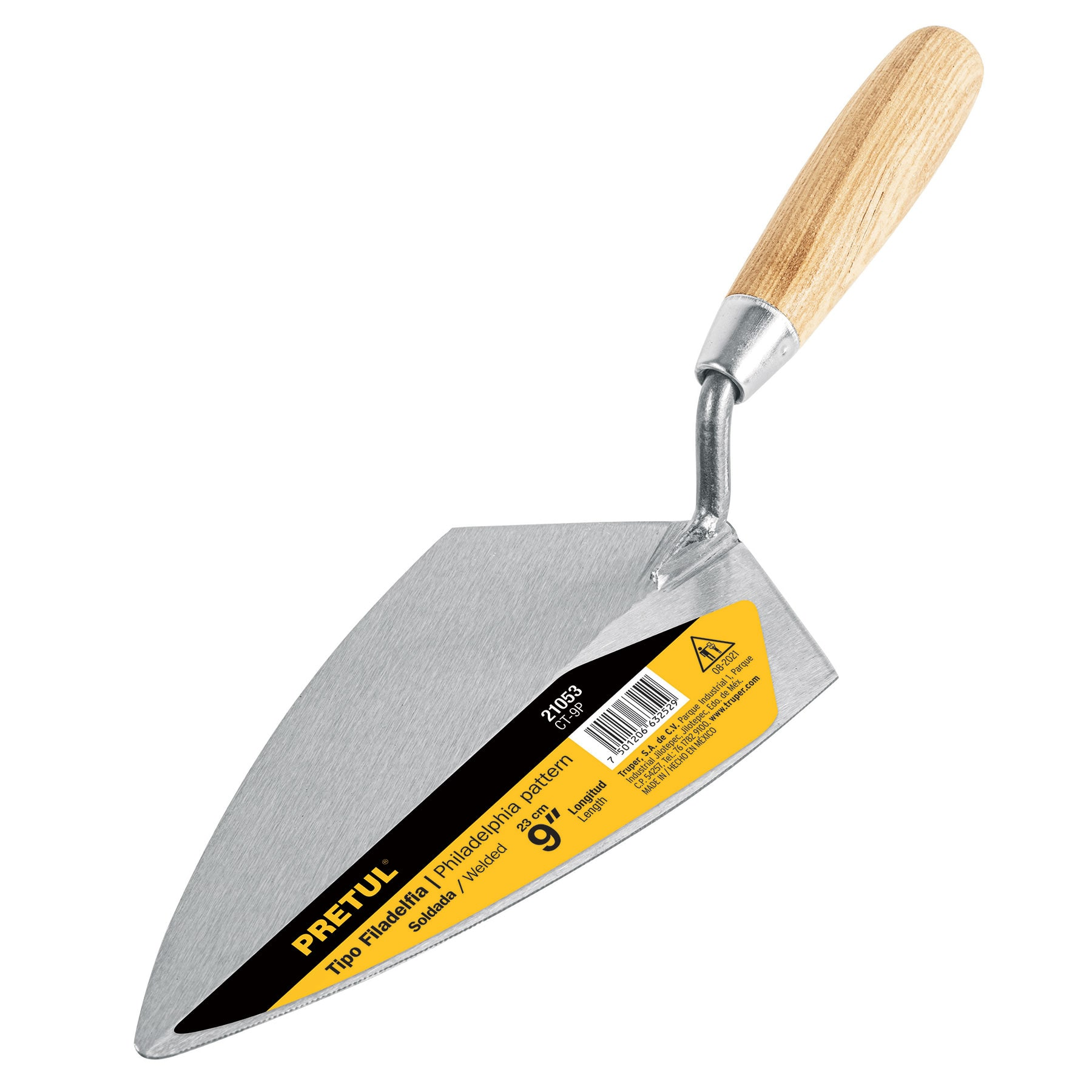 Cuchara para albañil Pretul 9 " (23 cm) Filadelfia Mango de madera Soldada