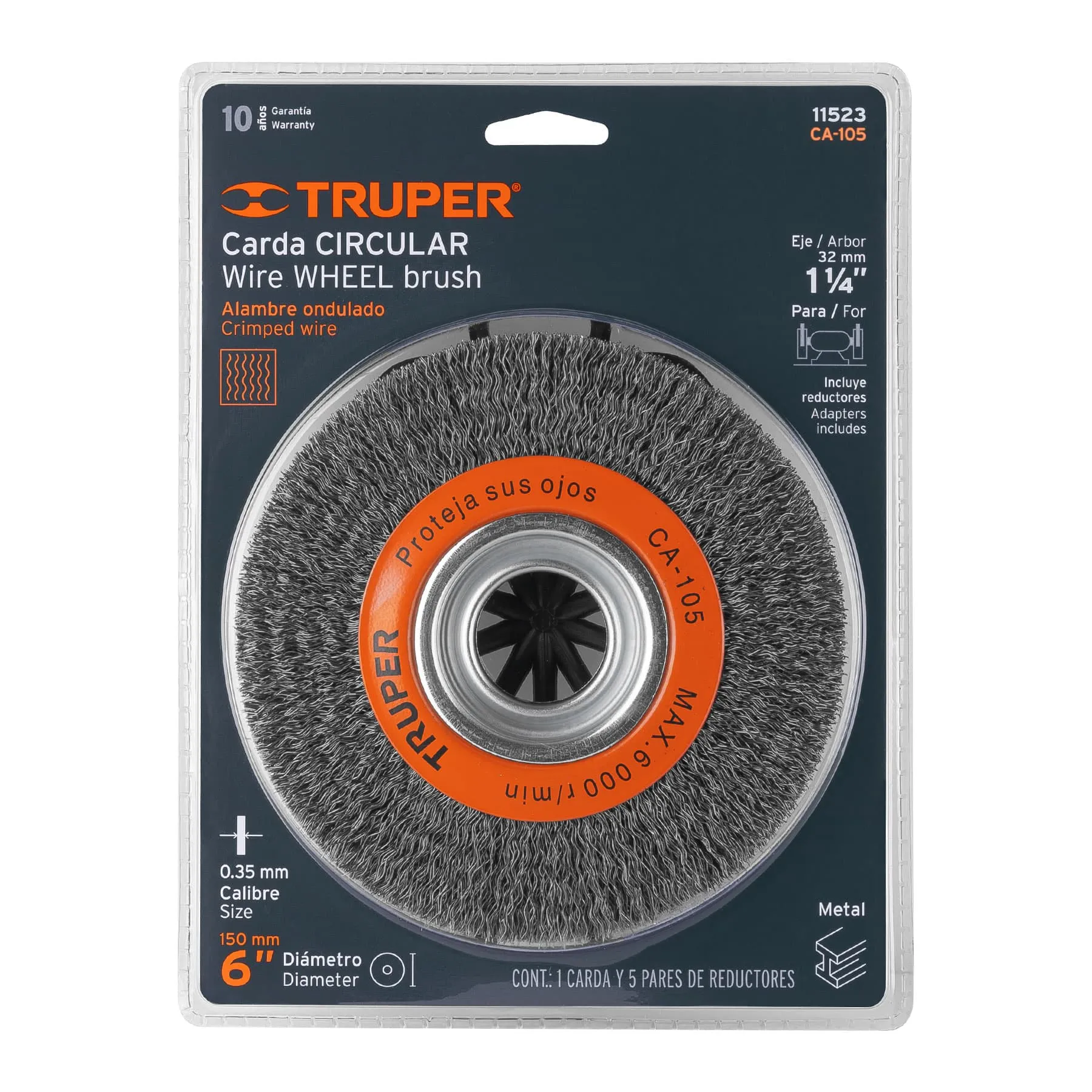 Carda circular para esmeriladora 6 " Truper Ondulado