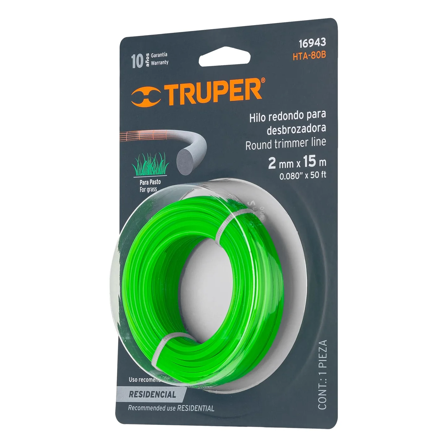 Hilo para desbrozadora  2 mm Truper