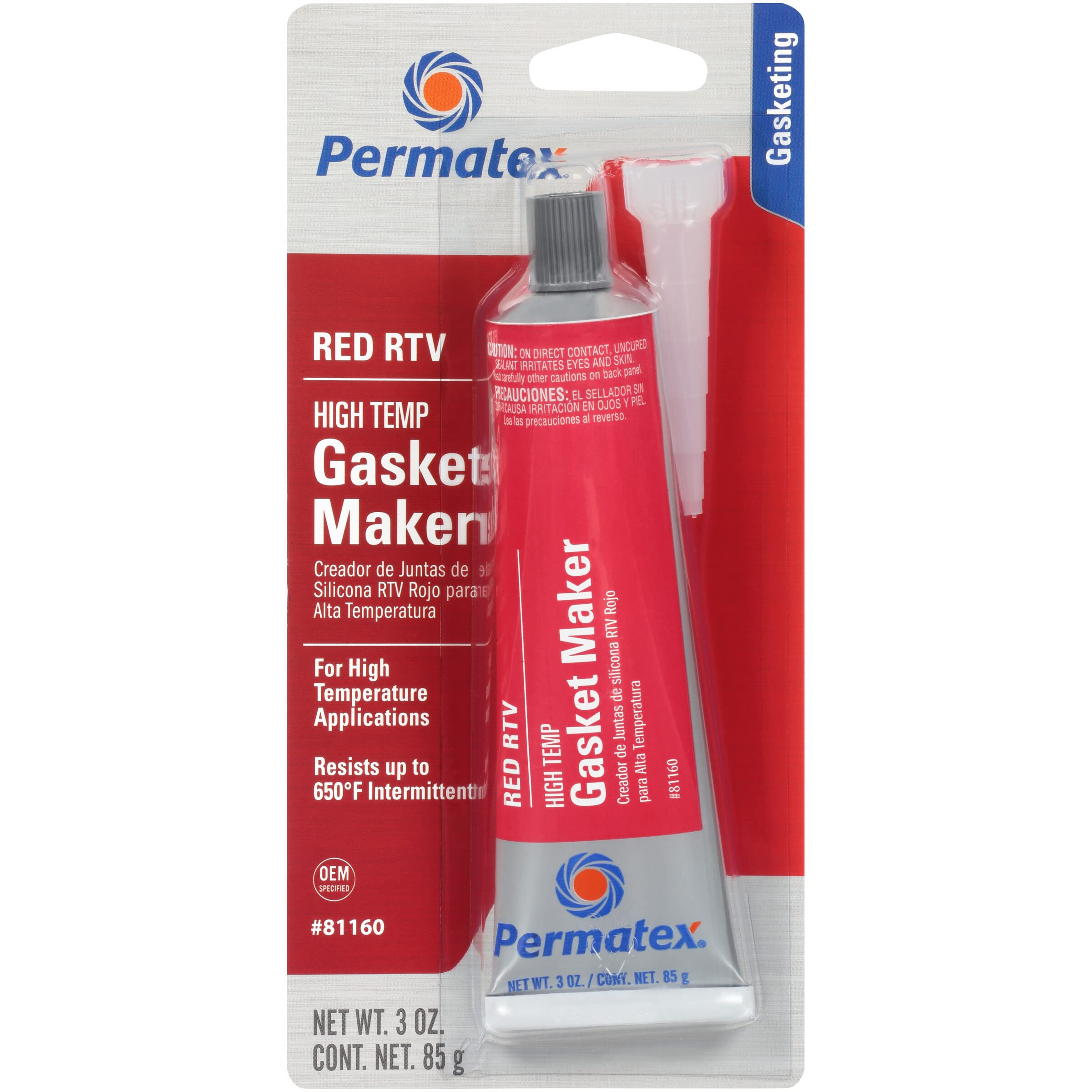 Silicón (Sellador) Rojo Permatex Tubo (125 ml) Alta temperatura
