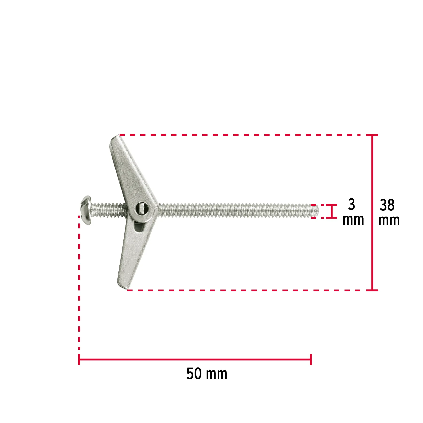 Sujetador mariposa 1/8 " Bolsa (4 pz)