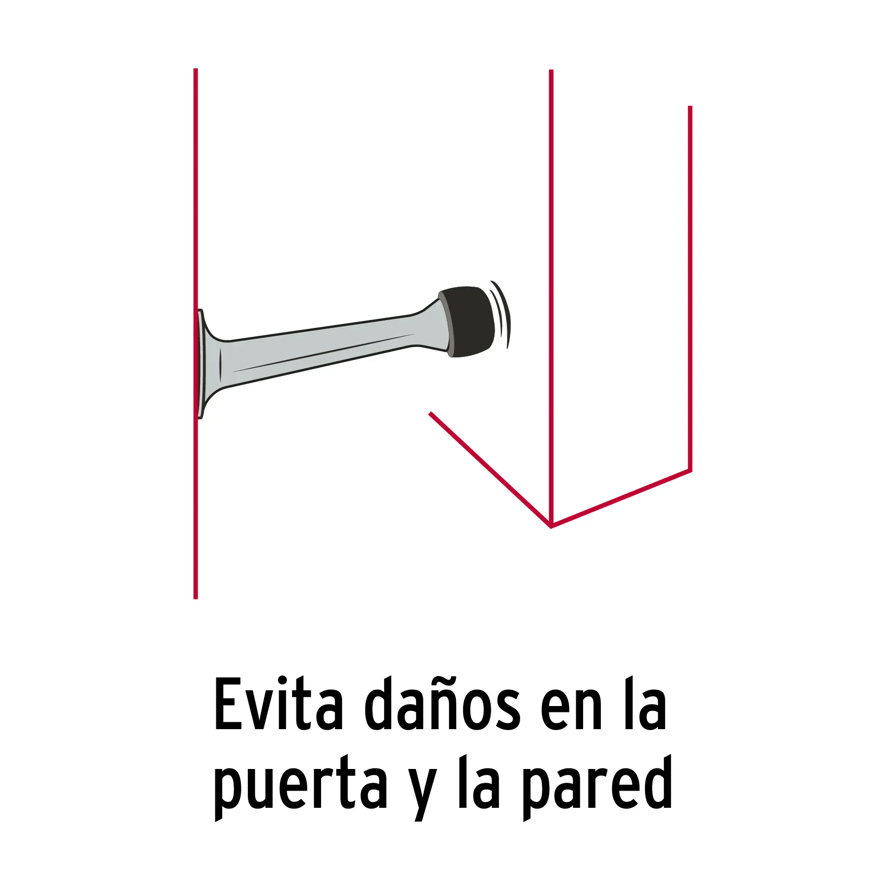 Tope para puerta Cromo Hermex Recto
