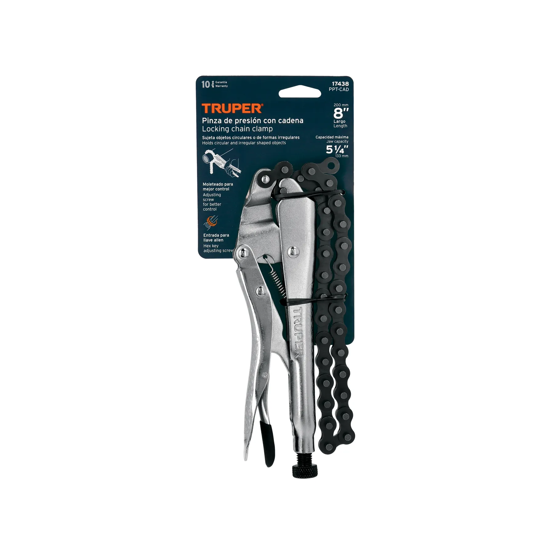 Pinzas de presión 8 " Truper Con cadena