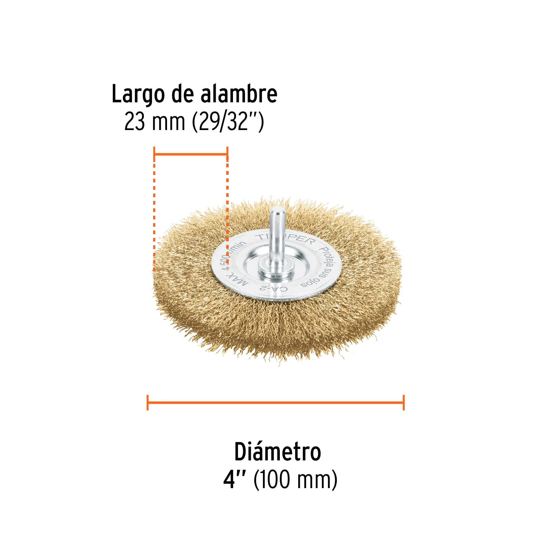 Carda circular para taladro Fino 4 " Truper