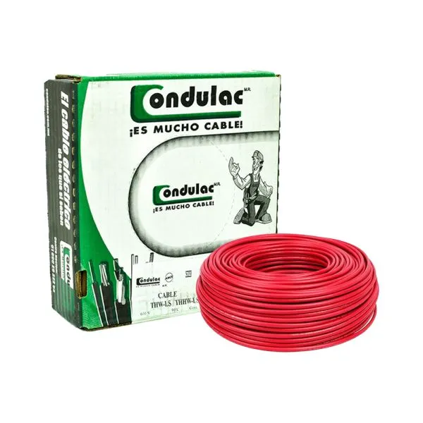 Cable sencillo #10 Rojo Condulact Por caja (100 m)