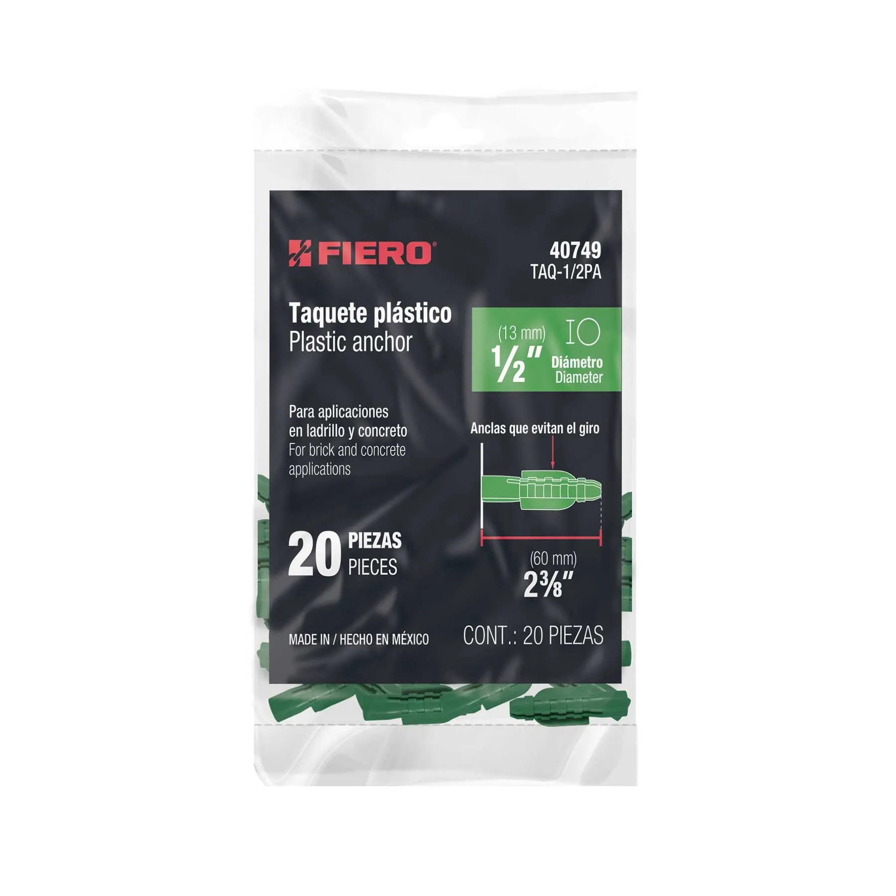 Taquete de plastico